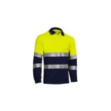 POLO MANGA LARGA BICOLOR AV AMARILLO/MARINO