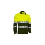 POLO MANGA LARGA BICOLOR AV AMARILLO/VERDE