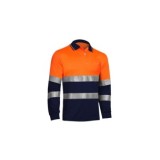 POLO MANGA LARGA BICOLOR AV NARANJA/MARINO