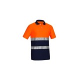 POLO MANGA LARGA BICOLOR AV NARANJA/MARINO