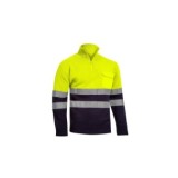 JERSEY CON CREMALLERA AV BICOLOR AMARILLO-MARINO