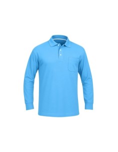 POLO MANGA LARGA CELESTE