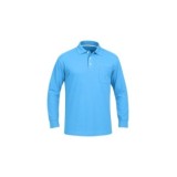 POLO MANGA LARGA CELESTE
